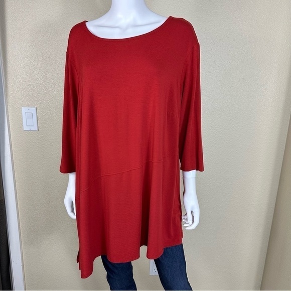 Eileen Fisher Top Sz 2X Asymmetrical Jersey Asymmetric - Picture 3 of 13